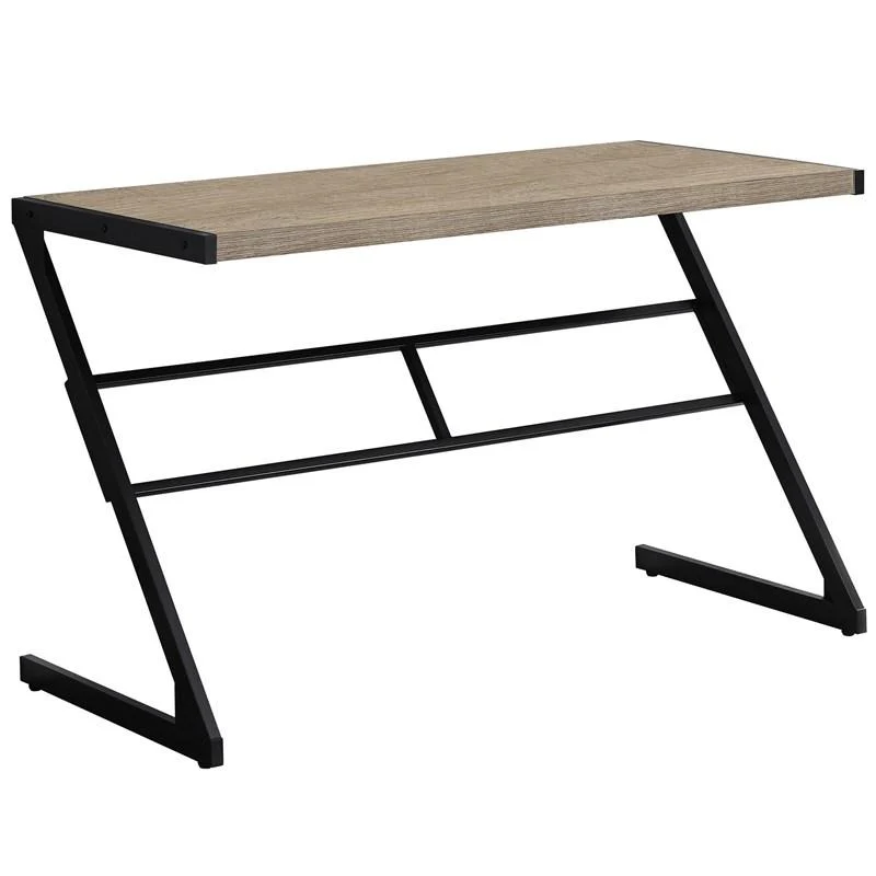 BUREAU D'ORDINATEUR - 48"L / TAUPE FONCE / METAL NOIR