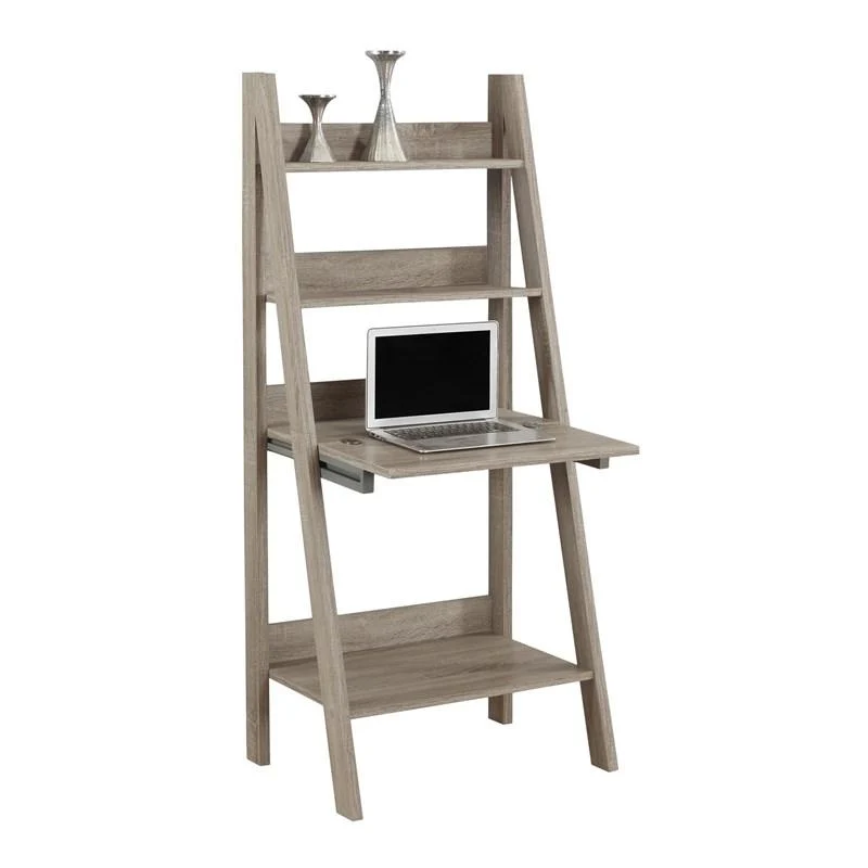 BUREAU D'ORDINATEUR - 61"H / STYLE ÉCHELLE TAUPE FONCÉ