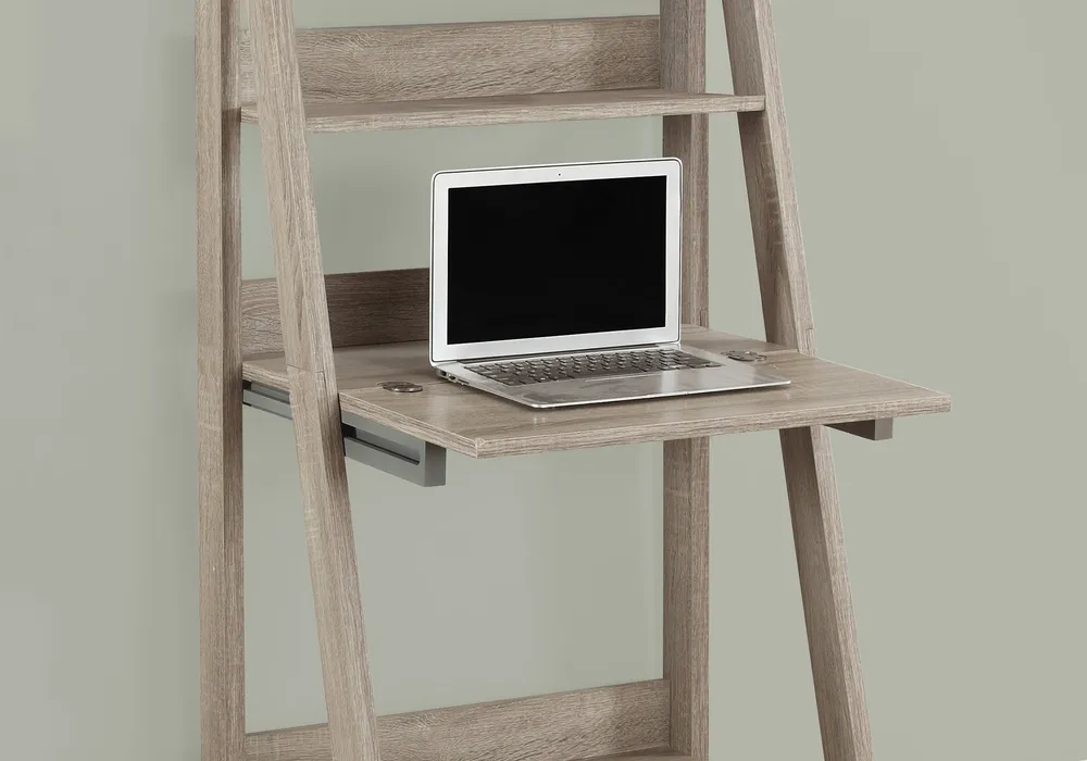 BUREAU D'ORDINATEUR - 61"H / STYLE ÉCHELLE TAUPE FONCÉ