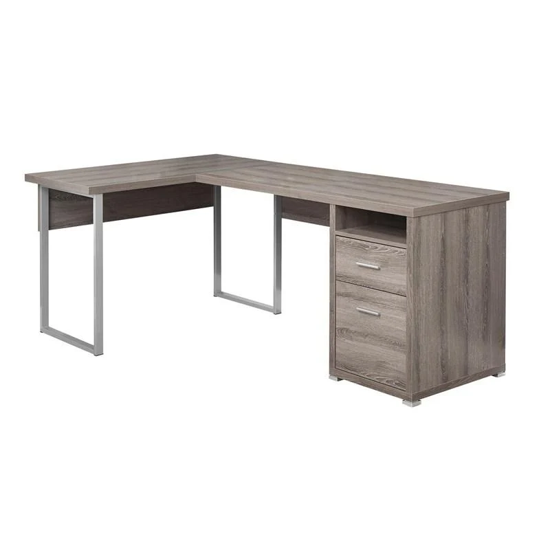 BUREAU D'ORDINATEUR - 80"L / TAUPE FONCÉ ORIENTATION GAUCHE OU DROITE