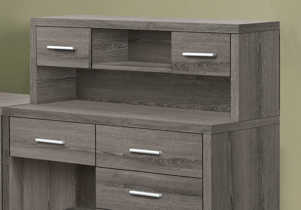 BUREAU D'ORDINATEUR - COIN DROIT OU GAUCHE TAUPE FONCÉ