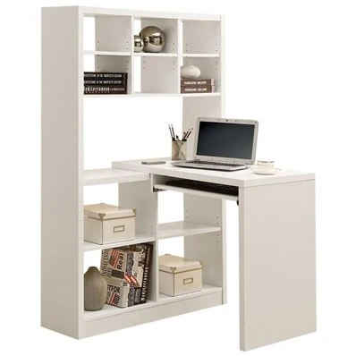 BUREAU D'ORDINATEUR - COIN GAUCHE OU DROIT BLANC