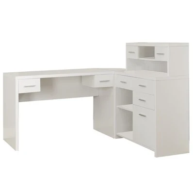 BUREAU D'ORDINATEUR - COIN GAUCHE OU DROIT BLANC