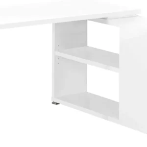 BUREAU D'ORDINATEUR - COIN TAUPE FONCÉ AVEC VERRE TREMPÉ