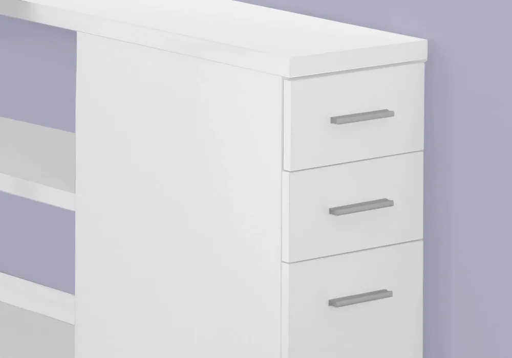 BUREAU D'ORDINATEUR - COIN TAUPE FONCÉ AVEC VERRE TREMPÉ