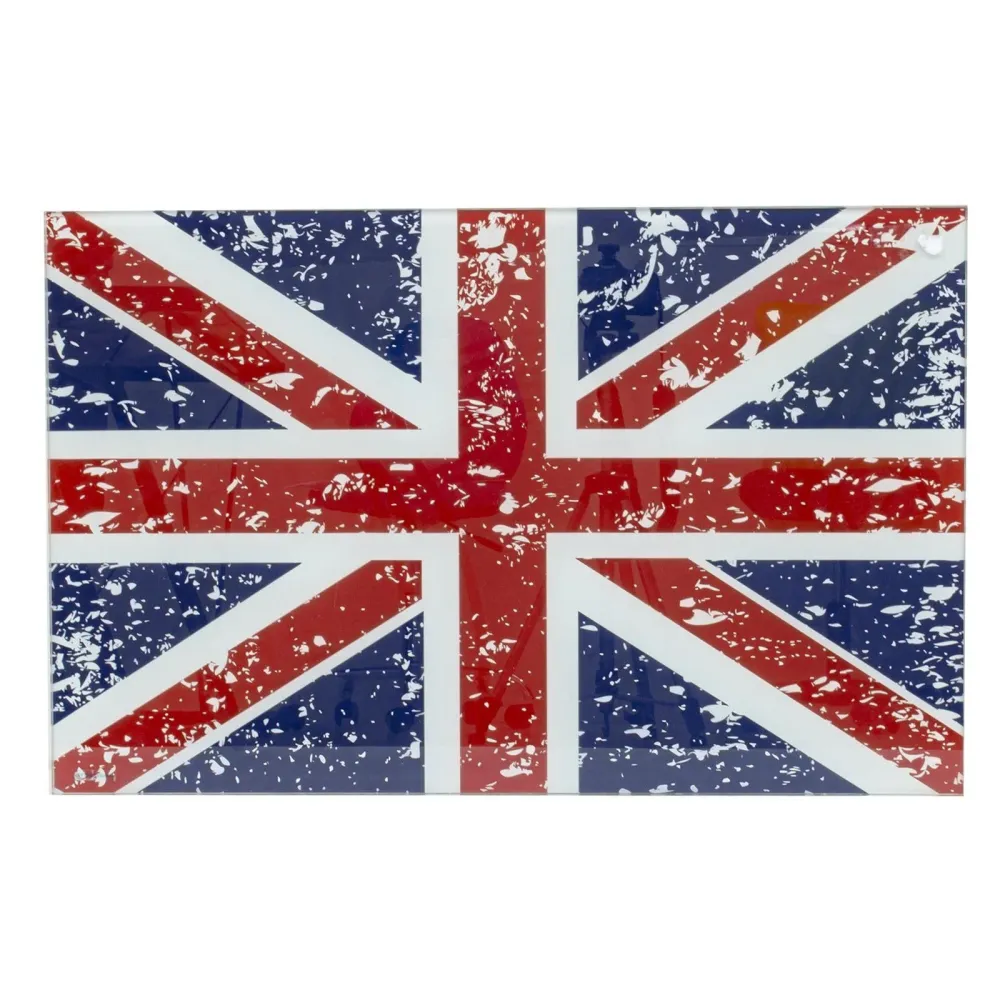 Bureau drapeau anglais pour ordinateur support PC en verre pour chambre d'enfant 90 cm