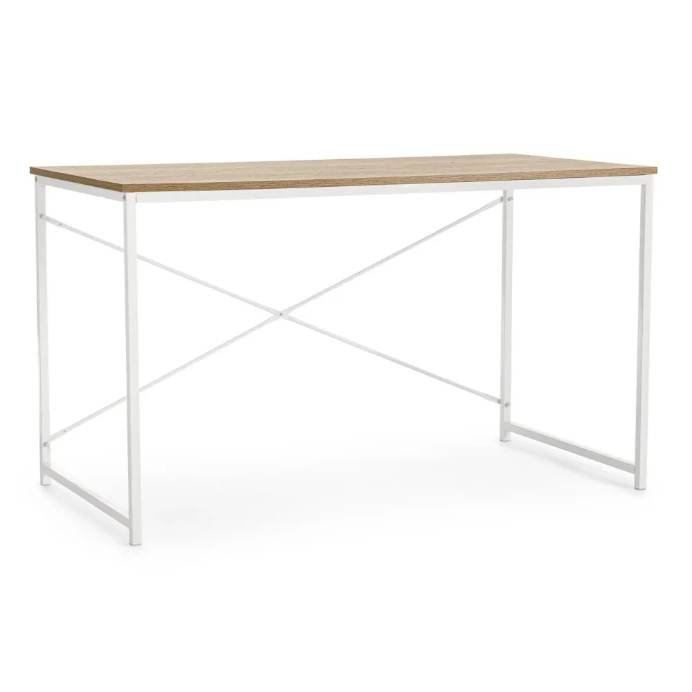 Bureau "Elettro" blanc, structure en acier peint, style moderne, 120 x 60 x 70 cm