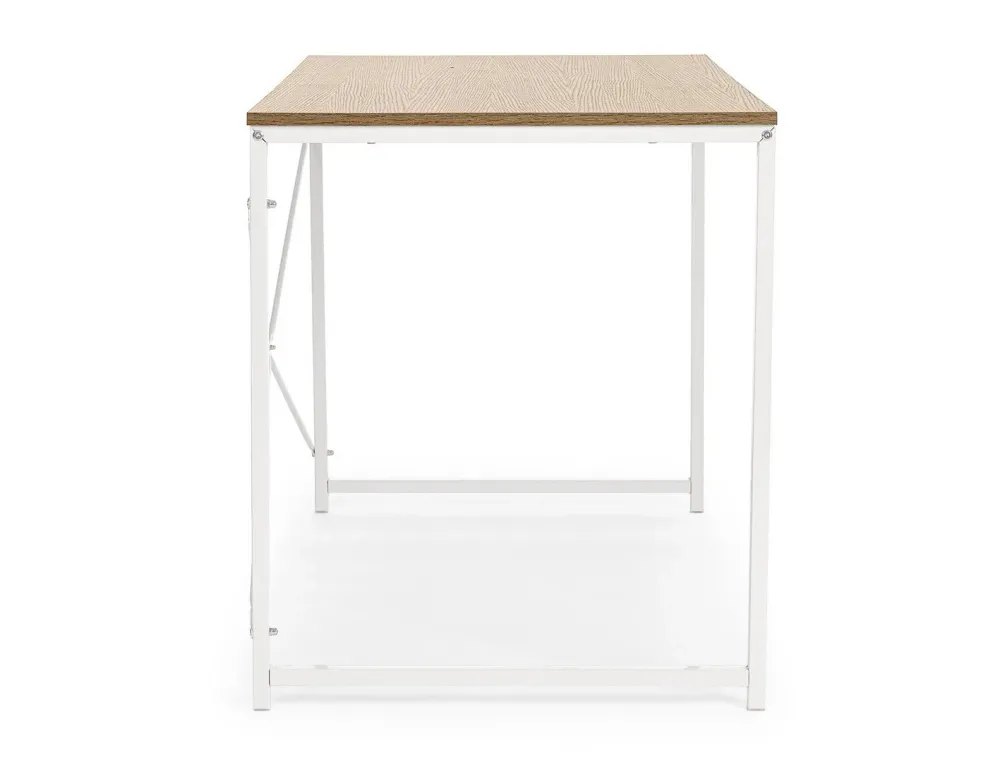 Bureau "Elettro" blanc, structure en acier peint, style moderne, 120 x 60 x 70 cm