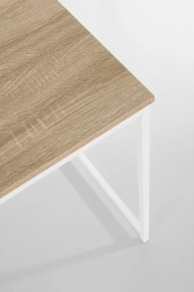 Bureau "Elettro" blanc, structure en acier peint, style moderne, 120 x 60 x 70 cm