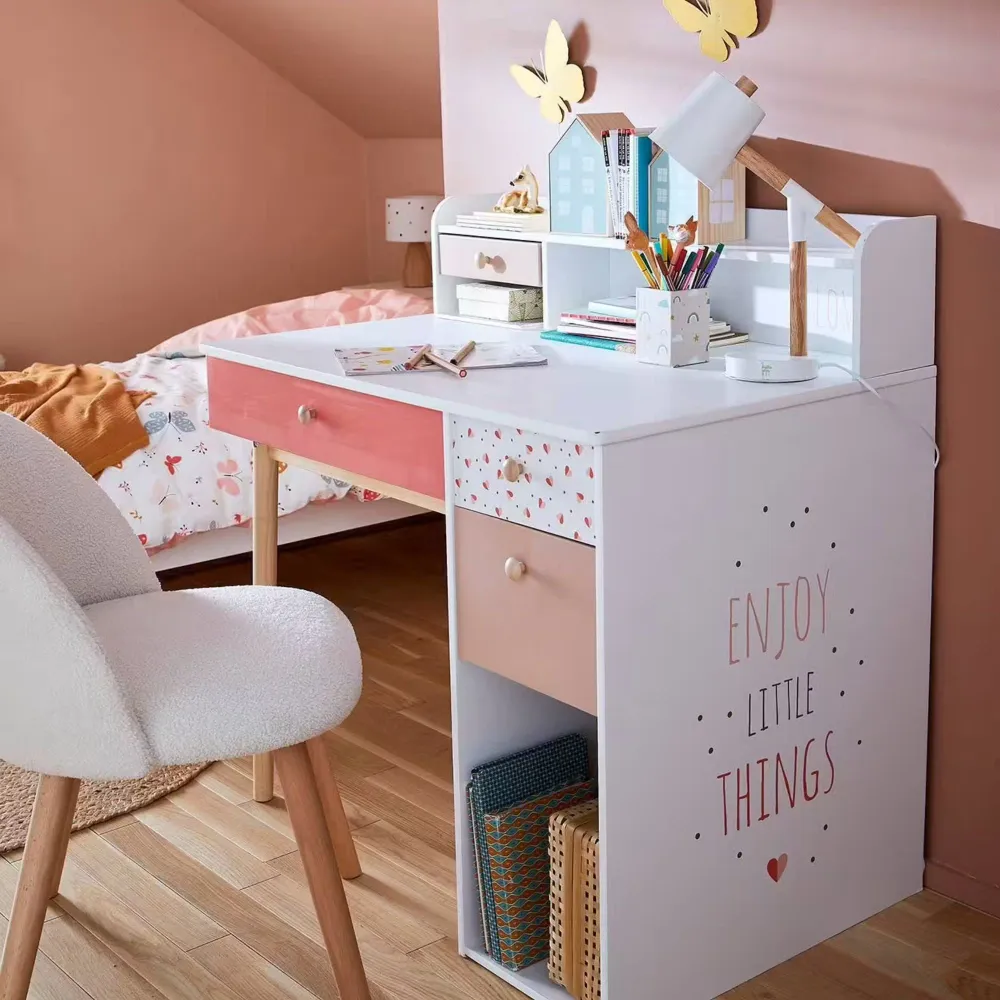 Bureau enfant VERBAUDET Lé blanc/bois