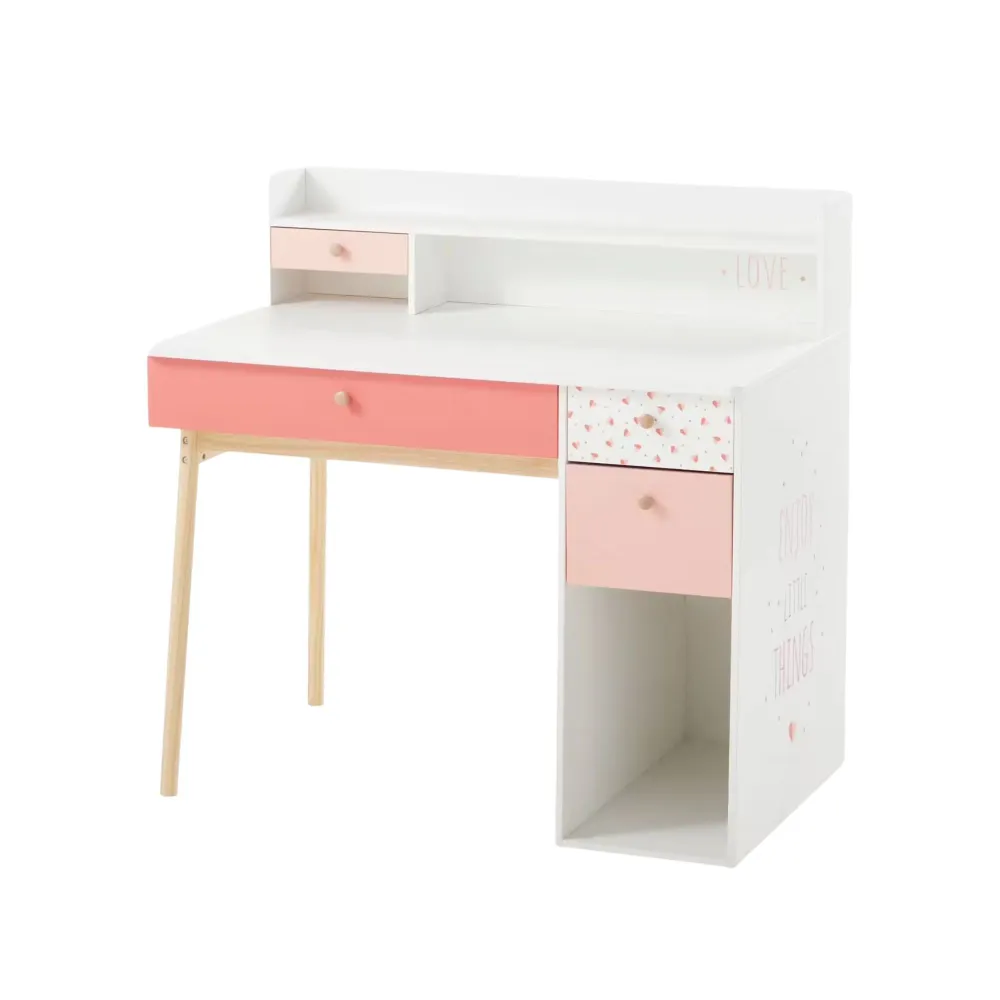 Bureau enfant VERBAUDET Lé blanc/bois