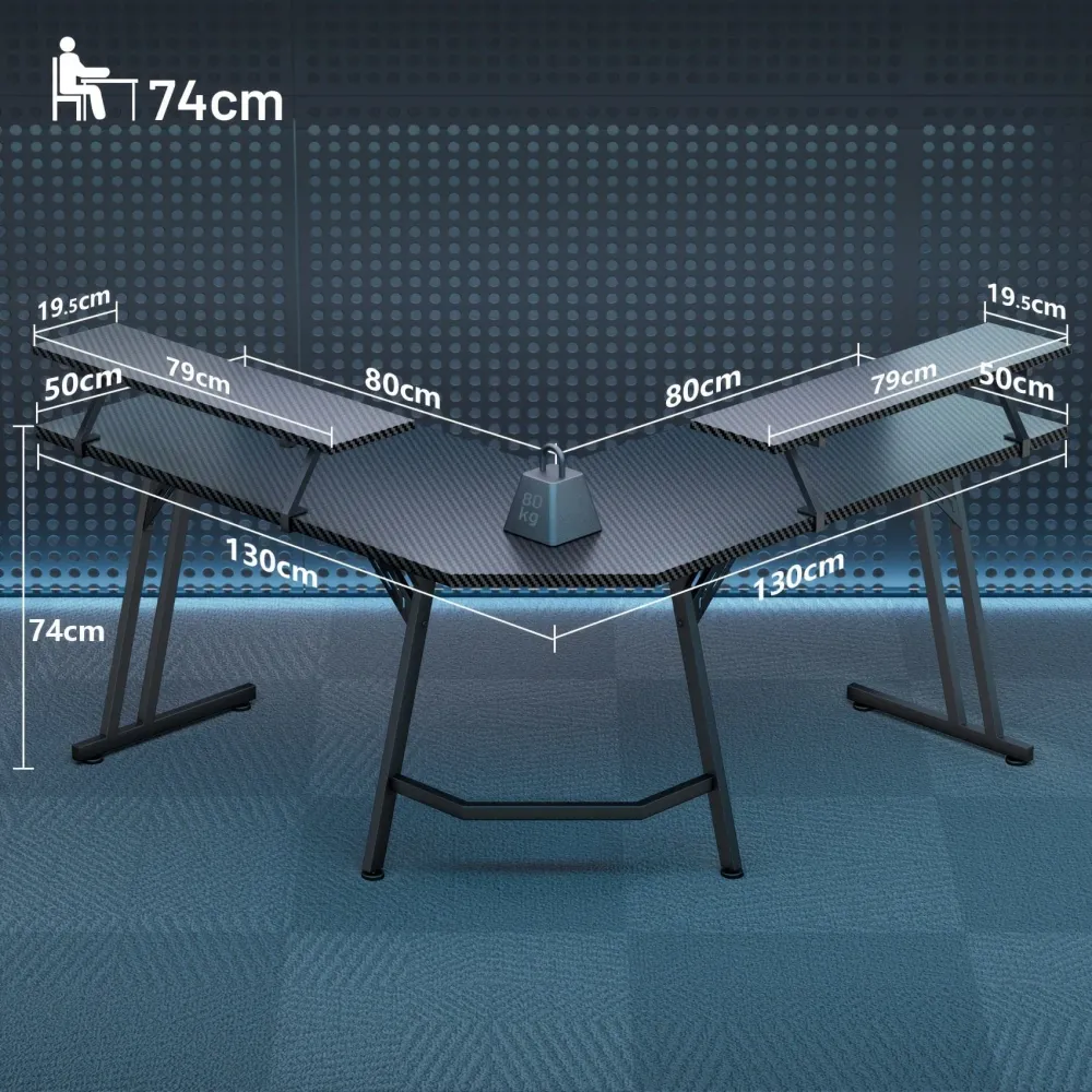 Bureau gamer angle 130 x 130 cm