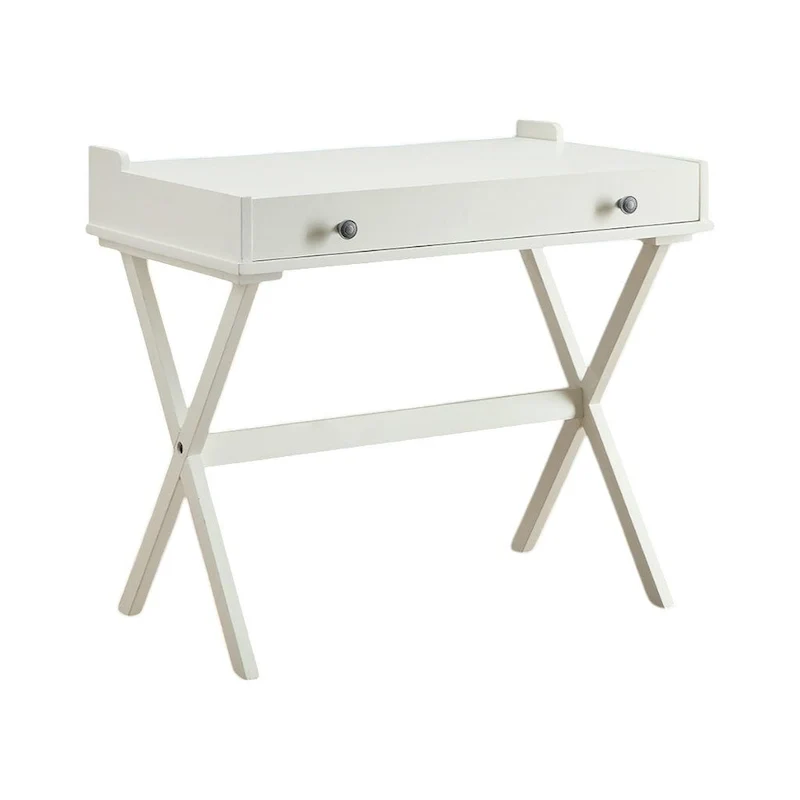 Bureau HomeRoots 34 en bois blanc vieilli avec plateau rabattable