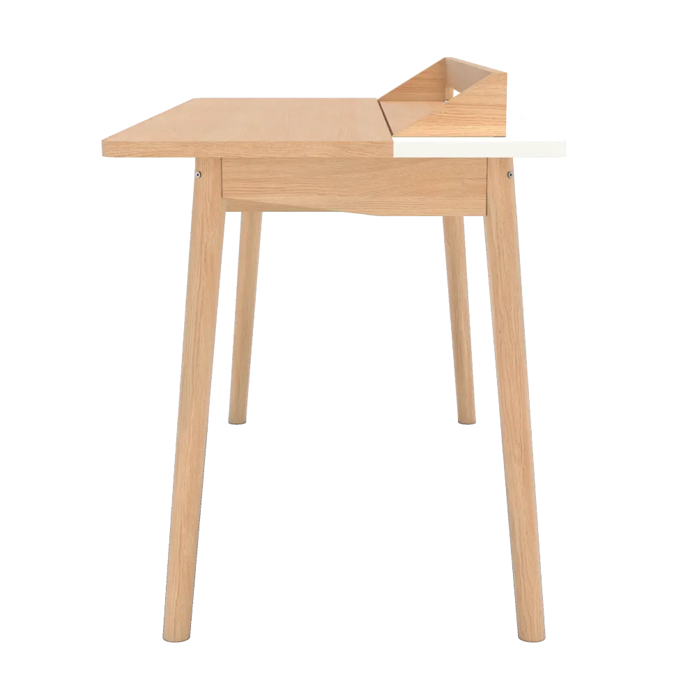 Bureau Honoré, chêne naturel, laqué blanc