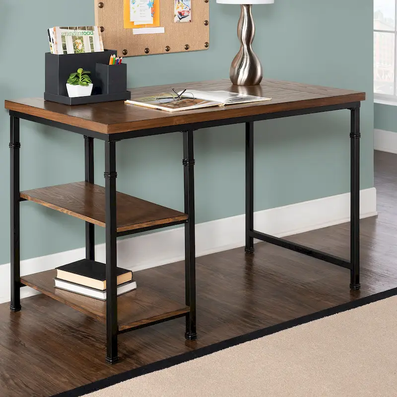 Bureau industriel en métal et bois Linon Harrison