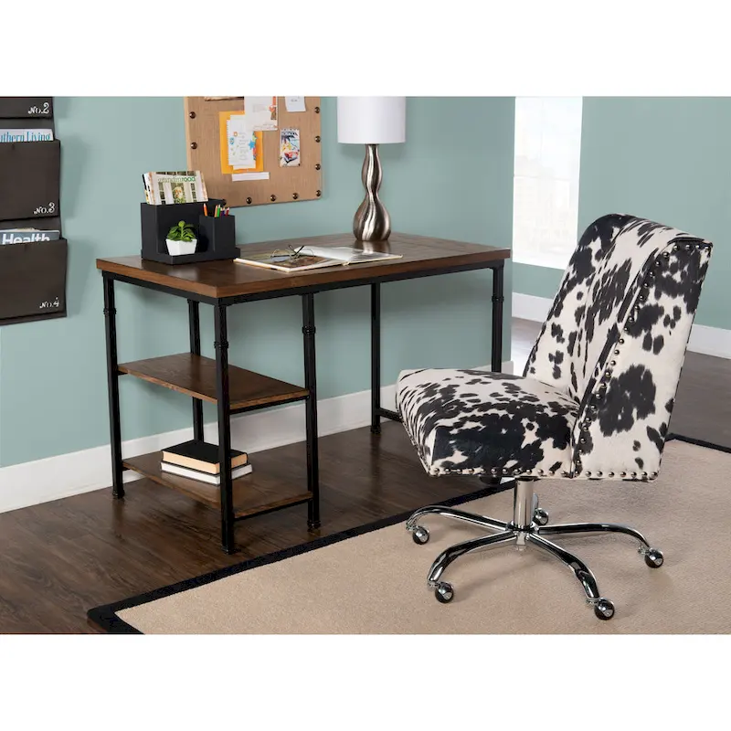 Bureau industriel en métal et bois Linon Harrison