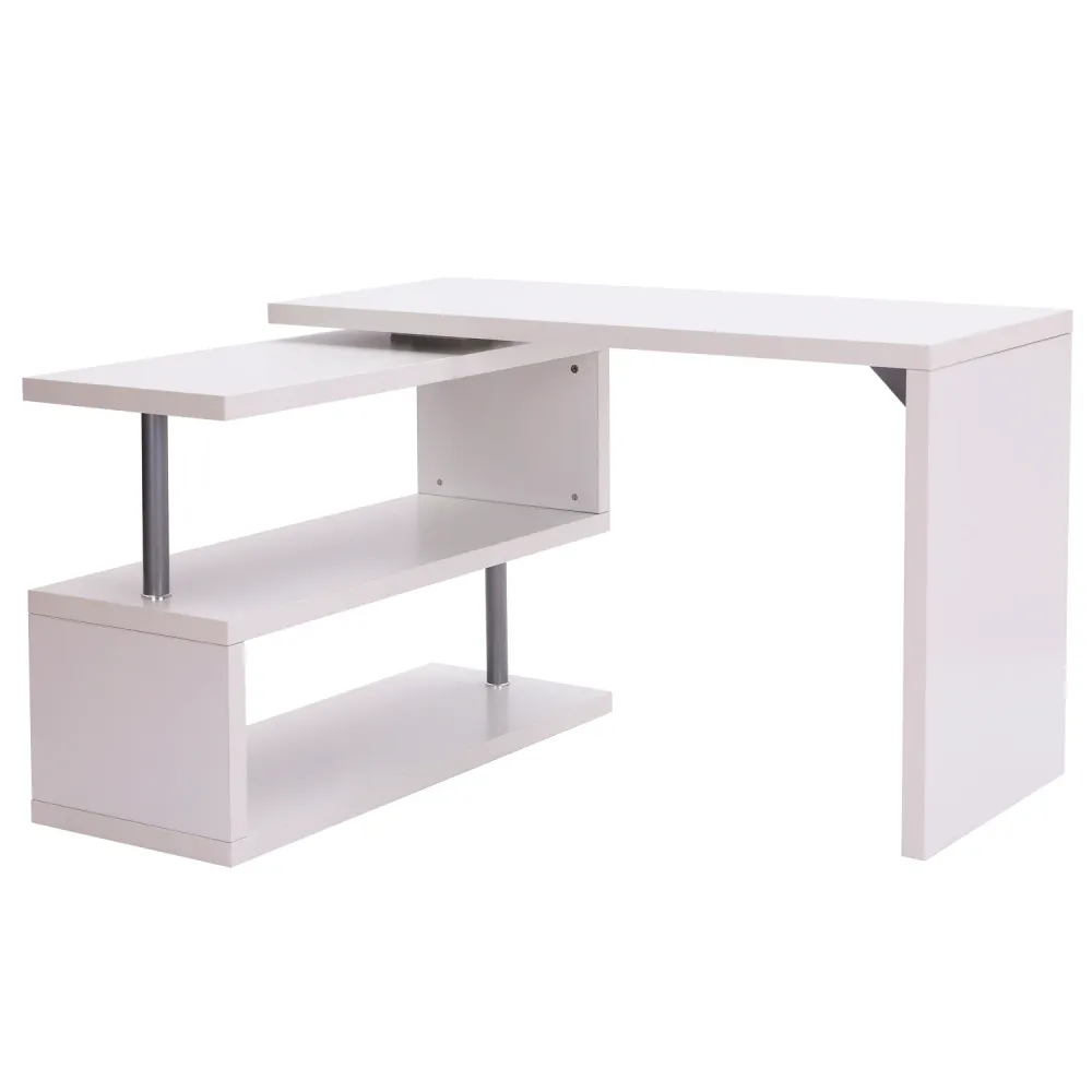 Bureau informatique table informatique table de salle à manger modulable avec bibliothèque adjacente design contemporain m...