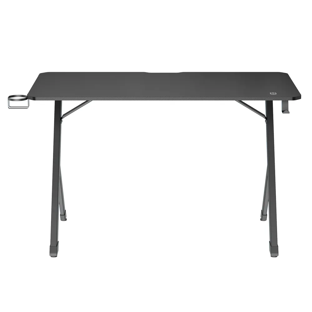 Bureau de jeu NanoRS, noir, avec porte-casque et porte-gobelet, rétro-éclairage RGB, max. 75kg, dimensions 1200x600x750mm,...