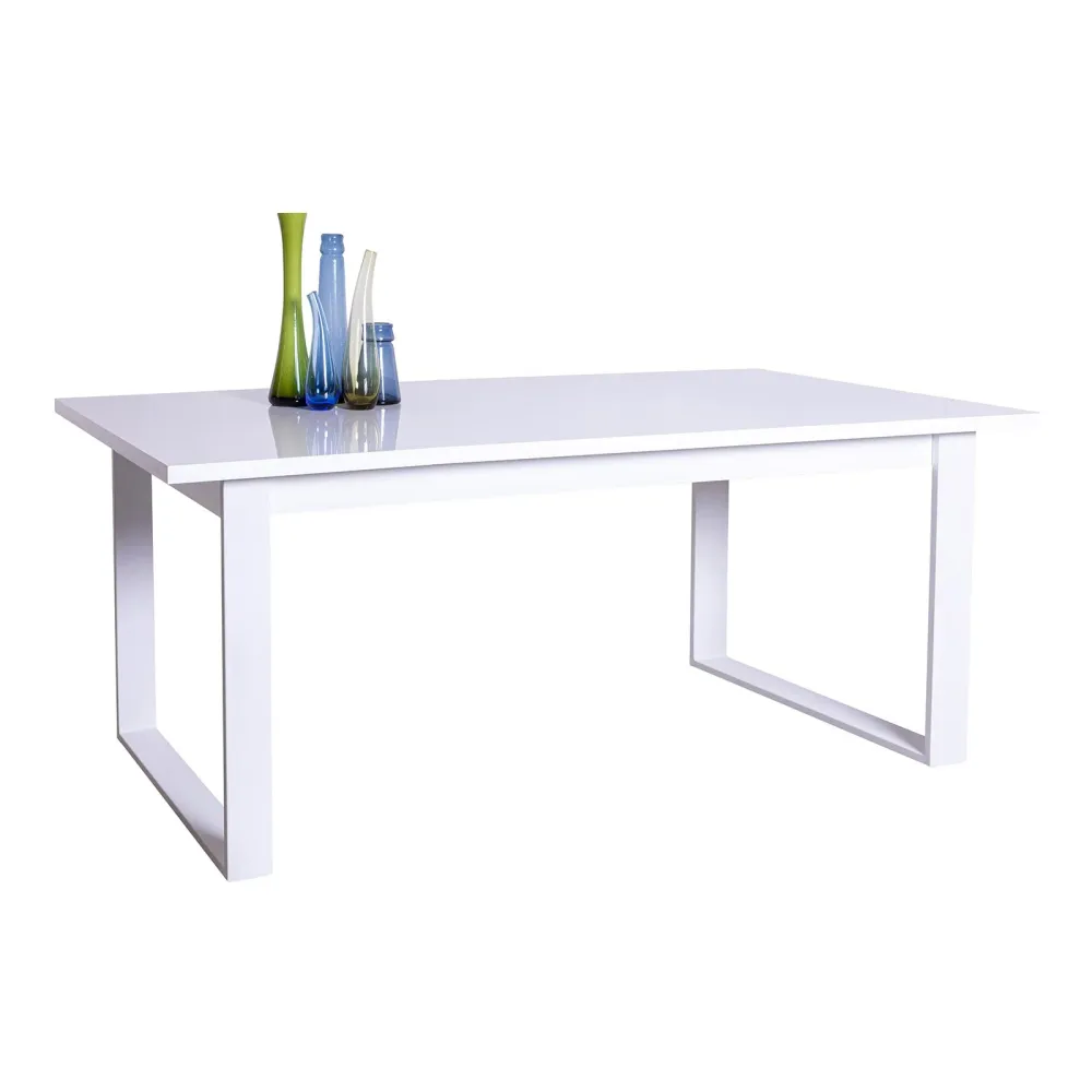 Bureau laqué blanc avec pieds en acier de 200 cm "Made Italy"