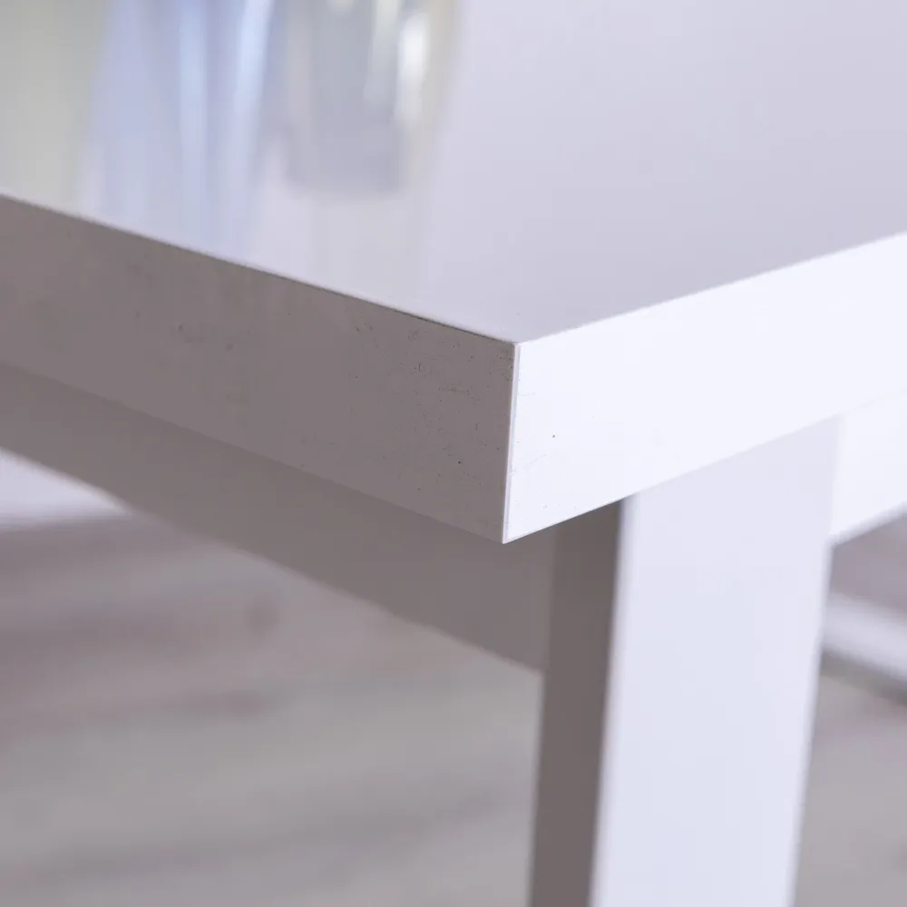 Bureau laqué blanc avec pieds en acier de 200 cm "Made Italy"