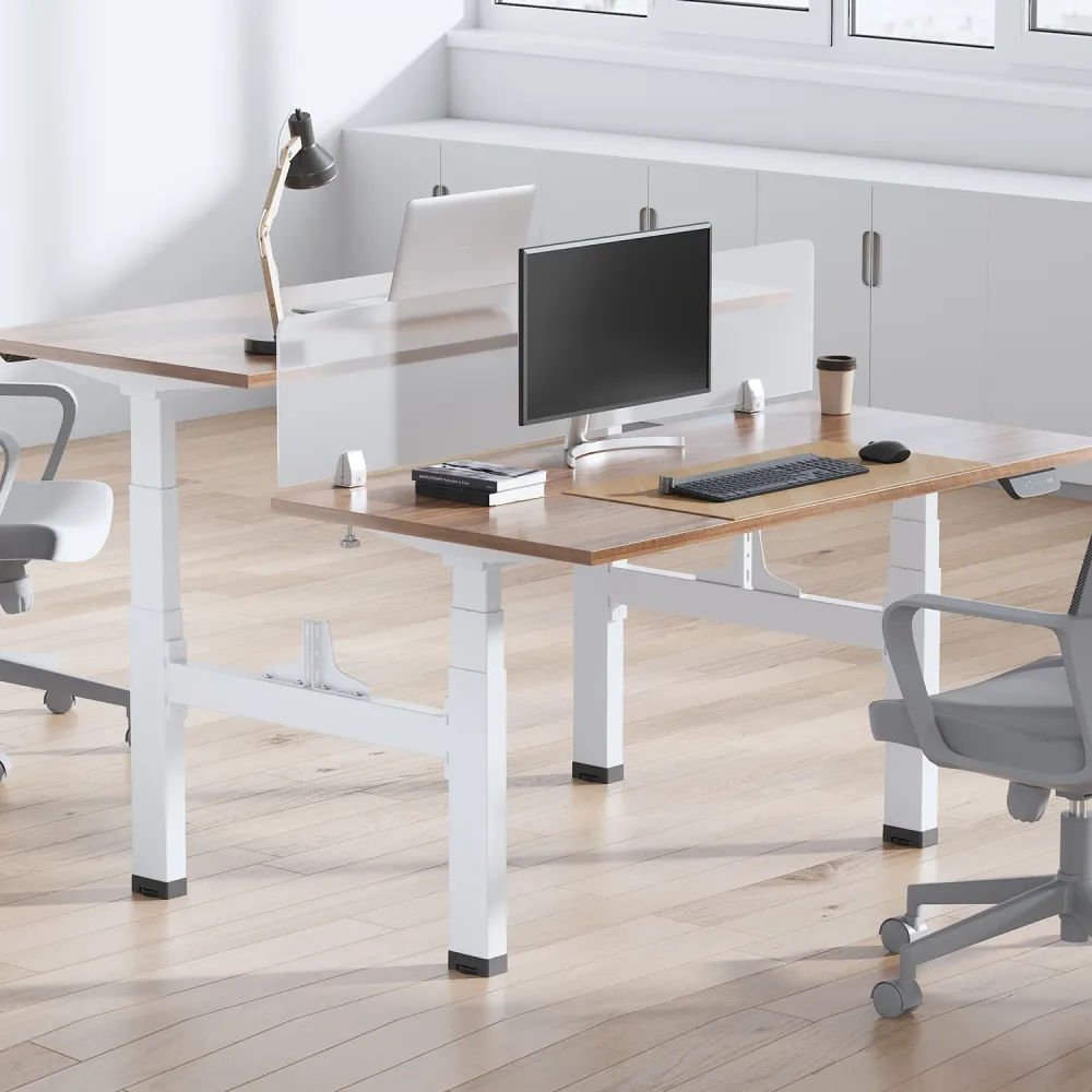 Bureau électrique Ergo Office à double hauteur réglable, hauteur max 128cm, max 125kg x2, sans plateau (2 parties), blanc,...
