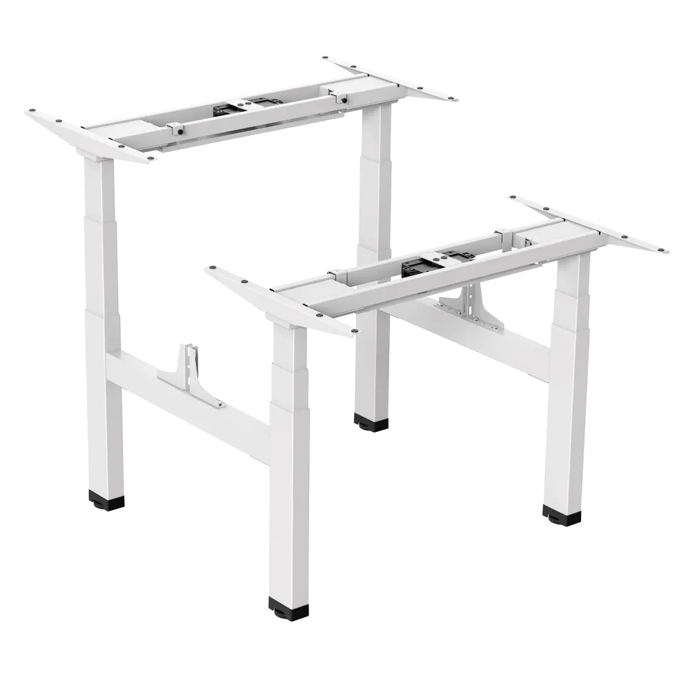 Bureau électrique Ergo Office à double hauteur réglable, hauteur max 128cm, max 125kg x2, sans plateau (2 parties), blanc,...