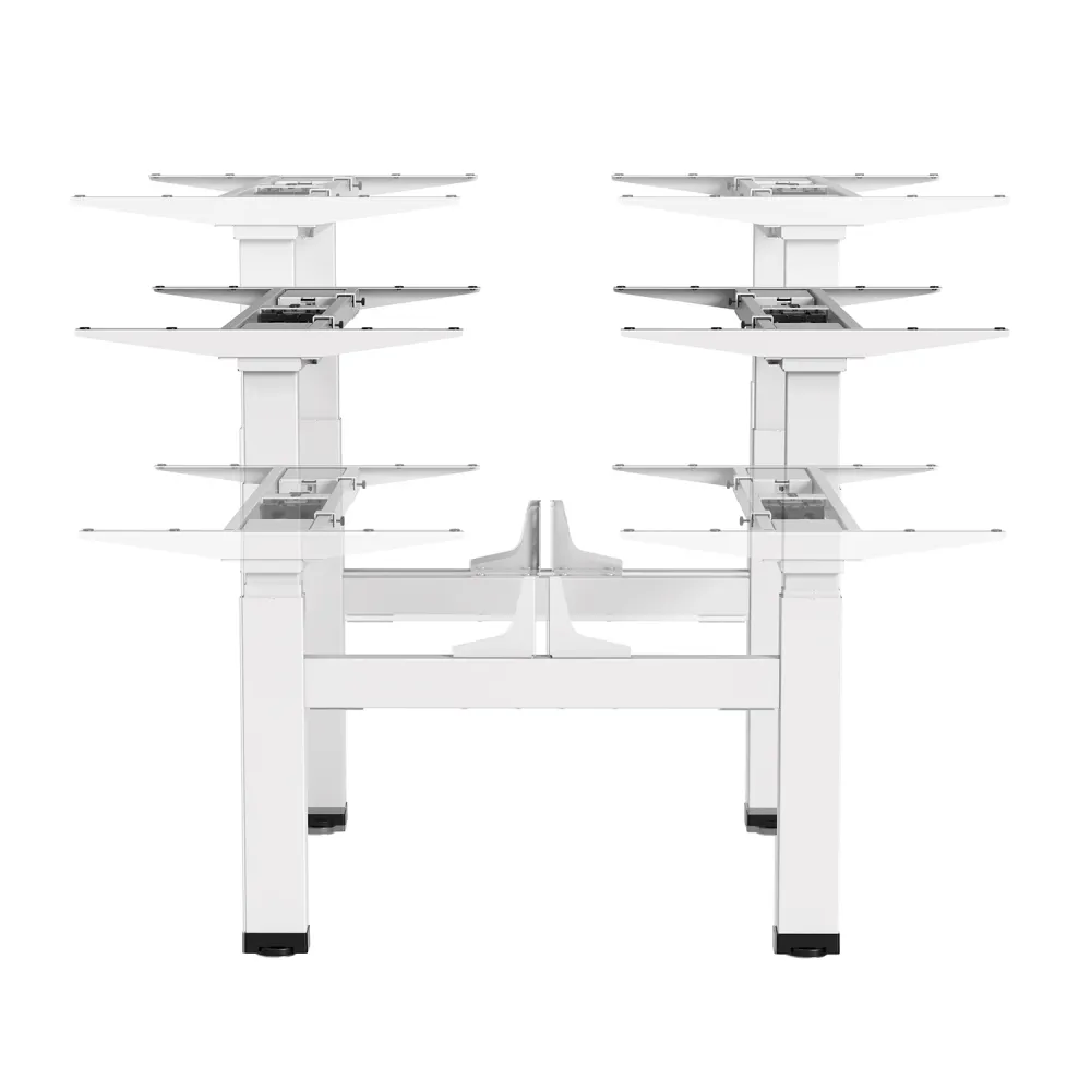 Bureau électrique Ergo Office à double hauteur réglable, hauteur max 128cm, max 125kg x2, sans plateau (2 parties), blanc,...