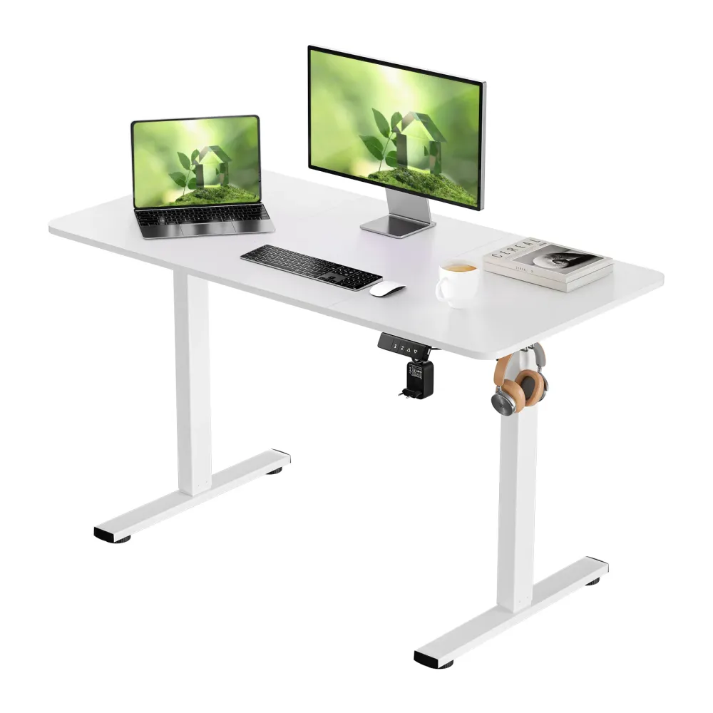 Bureau Électrique à Hauteur Réglable Blanc 120 x 60 cm - DREXEL