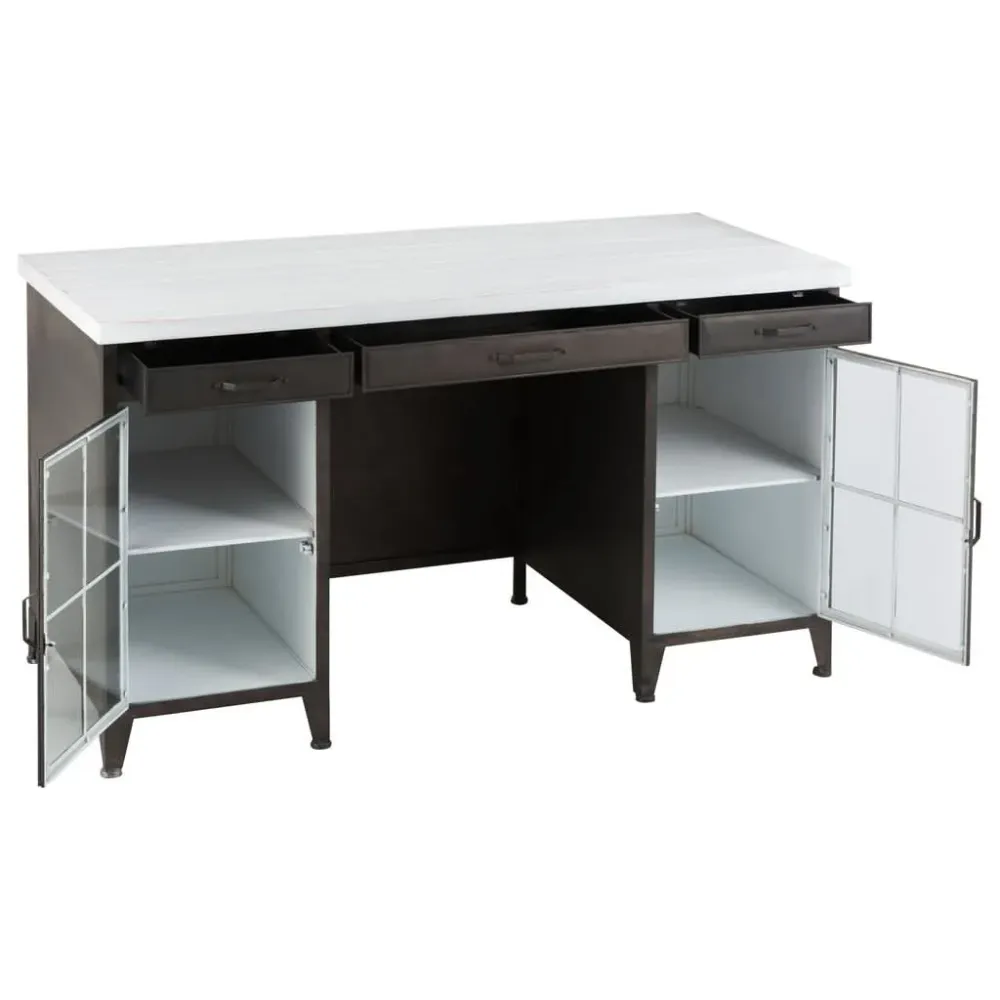 Bureau Noir et Blanc avec 2 Portes | Giro