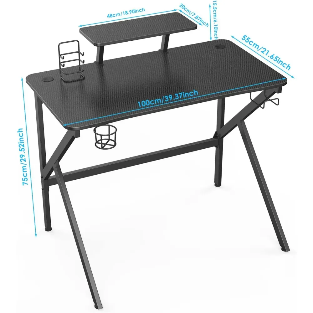 Bureau Gaming Ergonomique avec Support Moniteur Amovible - 100cm BUREAU NOMADE
