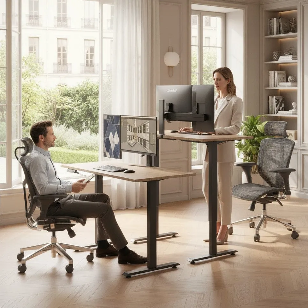 Cadre Bureau Assis Debout Électrique Réglable en Hauteur avec Port USB (livré sans table) BUREAU NOMADE