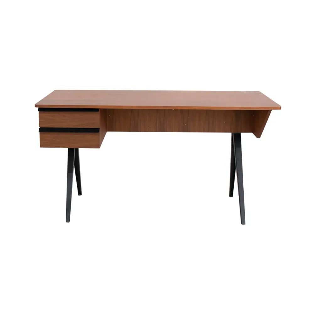 Bureau en noyer avec 2 tiroirs - Dijon - 140 cm