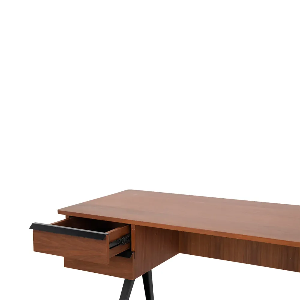 Bureau en noyer avec 2 tiroirs - Dijon - 140 cm