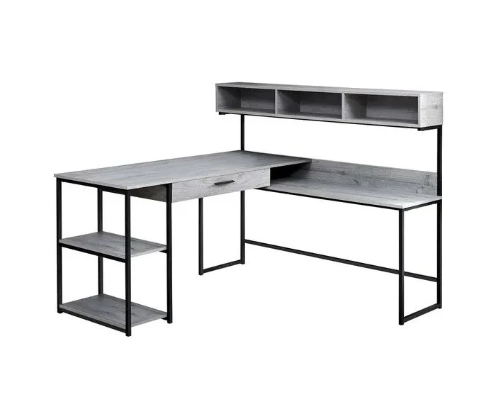 BUREAU ORDINATEUR - MONNAIE MÉTAL GRIS / NOIR