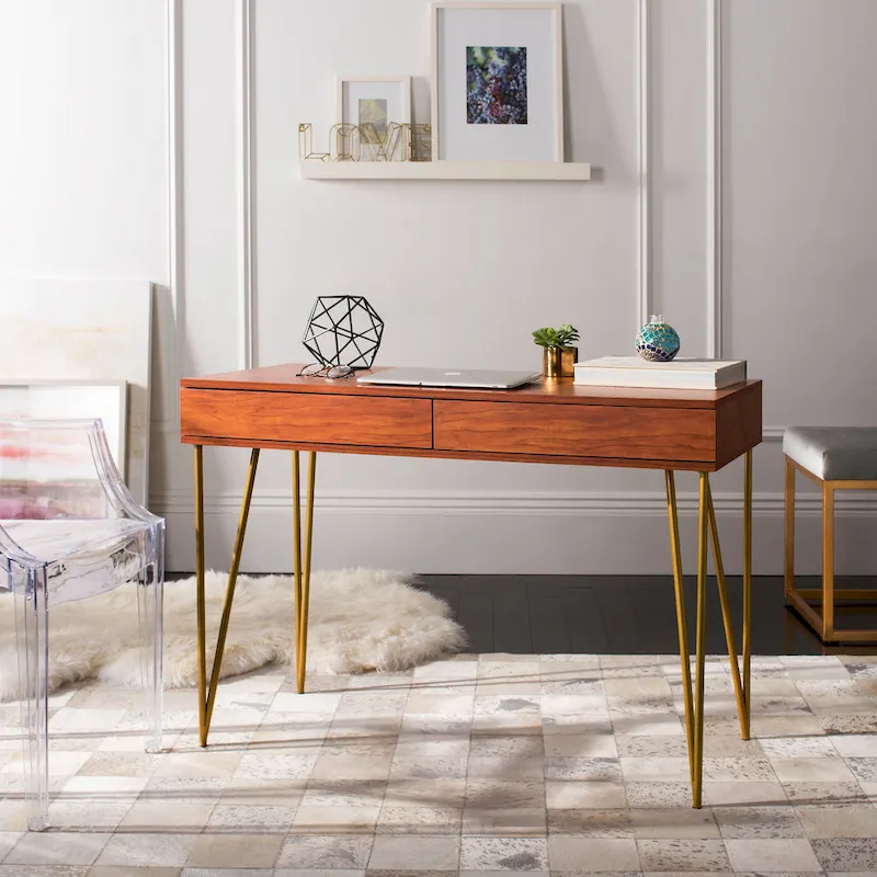 Bureau pin naturel 2 tiroirs
