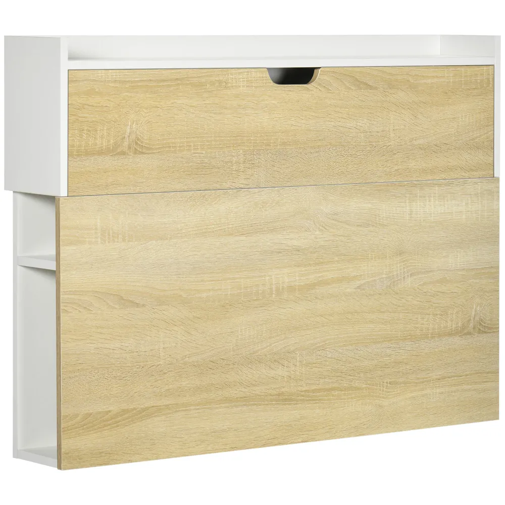 Bureau pliable mural avec étagères de rangement et placard, bureau rabattable, table murale pliante, gain de place idéal p...