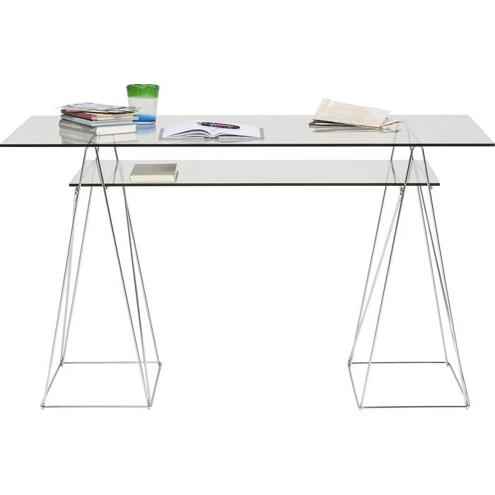 Bureau Polar chromé-verre
