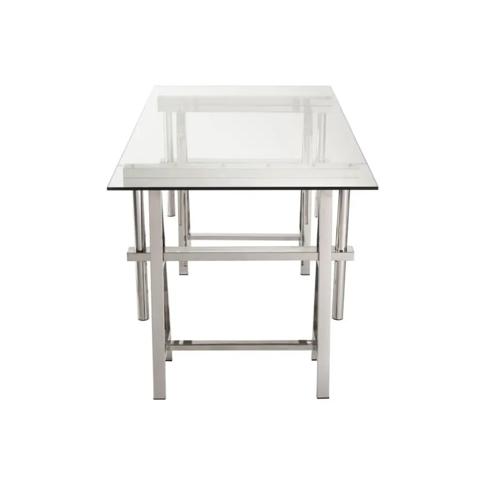 Bureau Réglable Acier Inoxydable Verre | Ulio