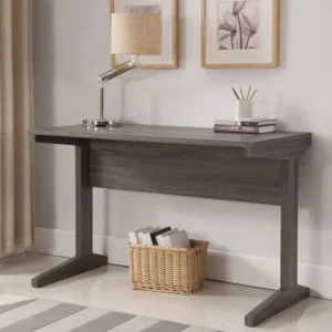 Bureau spacieux en forme de L gris : confort et qualité robuste pour votre espace de vie