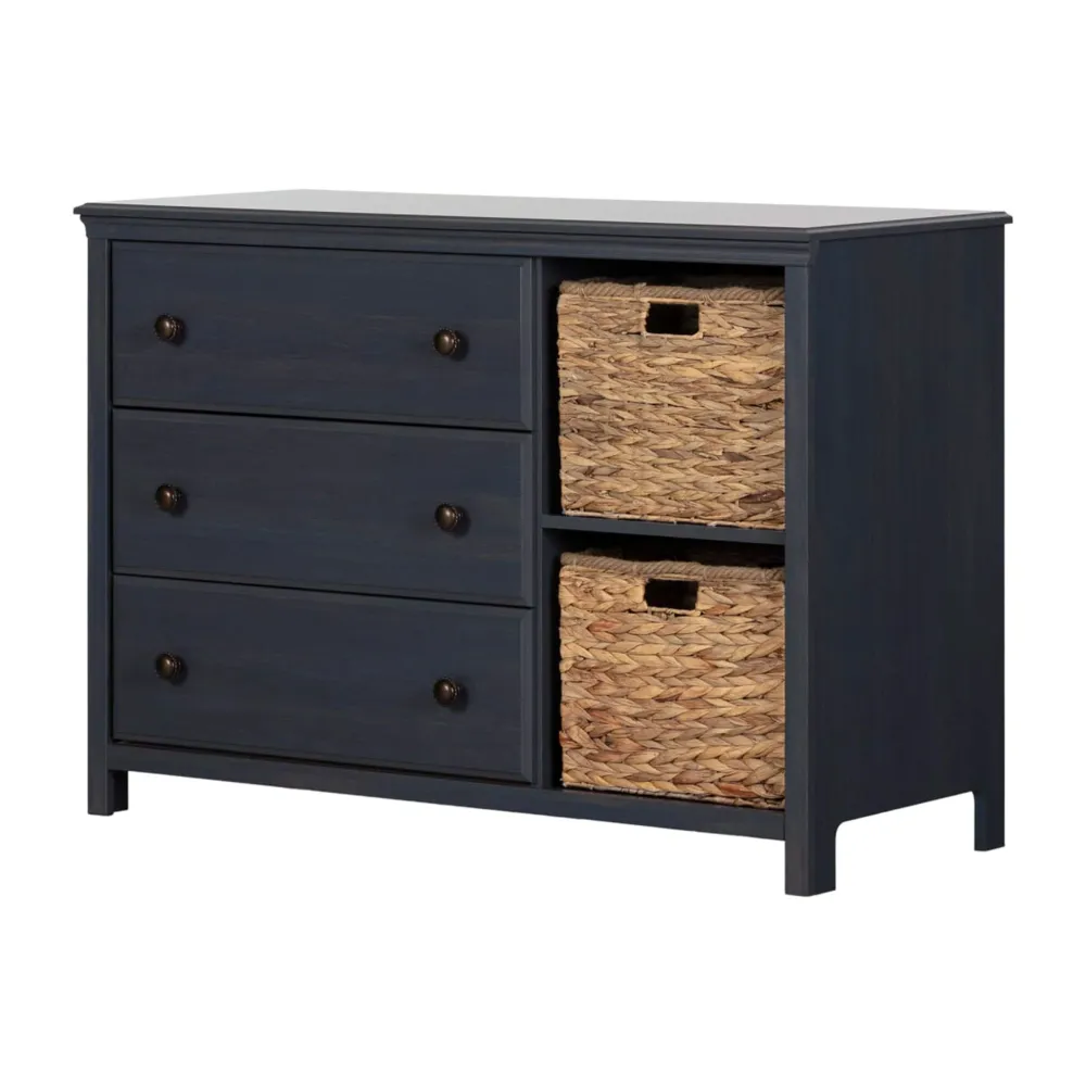Bureau 3 Tiroirs avec Paniers de Rangement Cotton Candy - Myrtille