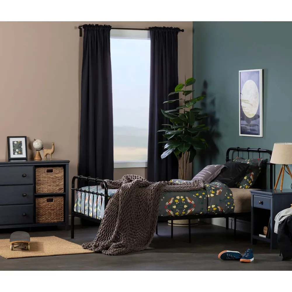 Bureau 3 Tiroirs avec Paniers de Rangement Cotton Candy - Myrtille