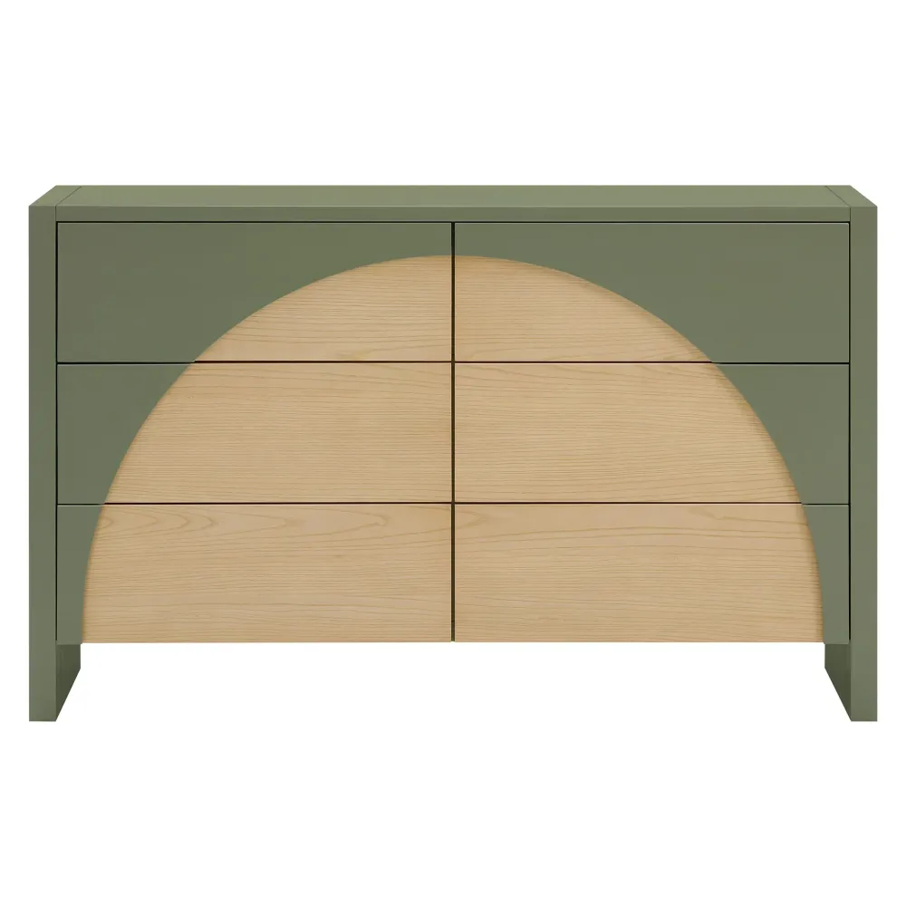 Bureau 6 Tiroirs Moab - Olive/Cendre (Assemblée)