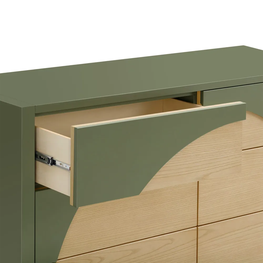 Bureau 6 Tiroirs Moab - Olive/Cendre (Assemblée)