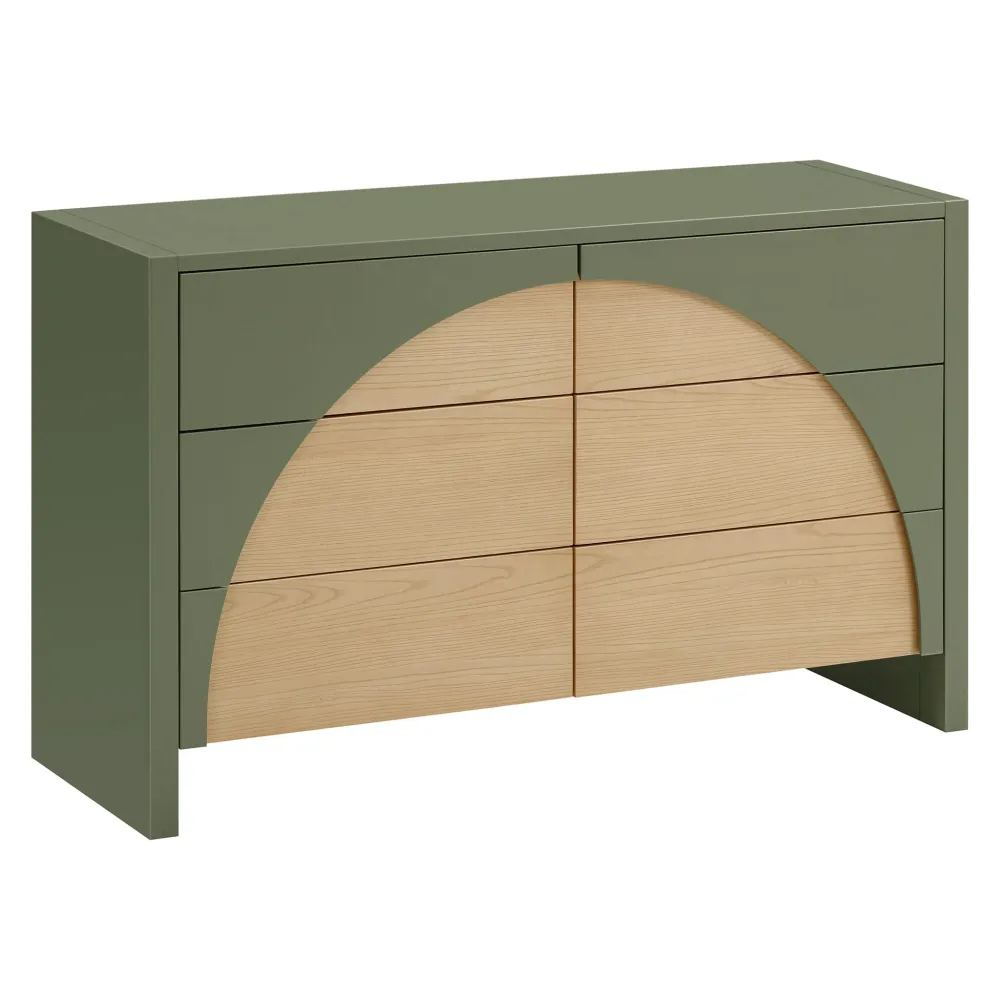Bureau 6 Tiroirs Moab - Olive/Cendre (Assemblée)