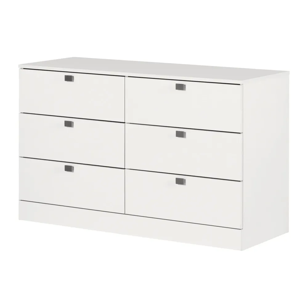 Bureau 6 Tiroirs Spark - Blanc Solide