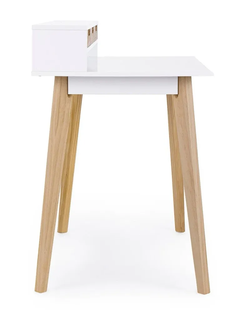 Bureau "Toronto" à 3 tiroirs, pieds en pin, plateau MDF, 110 x 60 cm