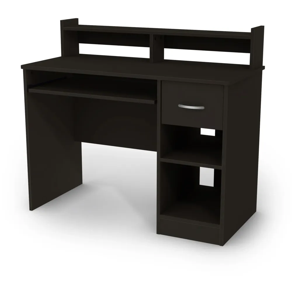 Bureau de Travail avec Support à Clavier Axess - Noir Solide