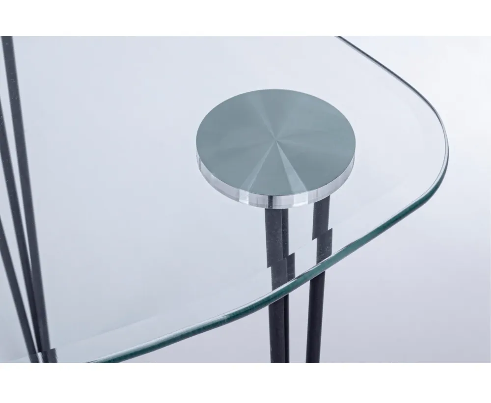 Bureau en verre et acier noir Doron Black