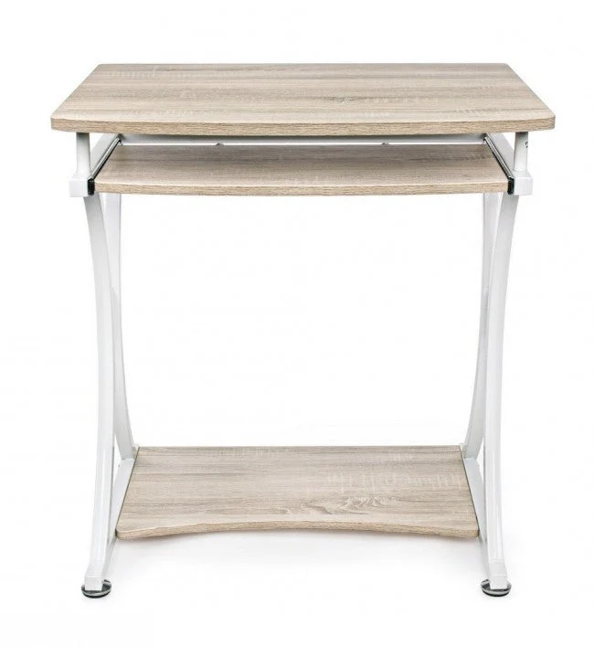 Bureau "Violet" pour PC avec plateaux en MDF, structure en acier peint, support clavier, 70 x 55 cm