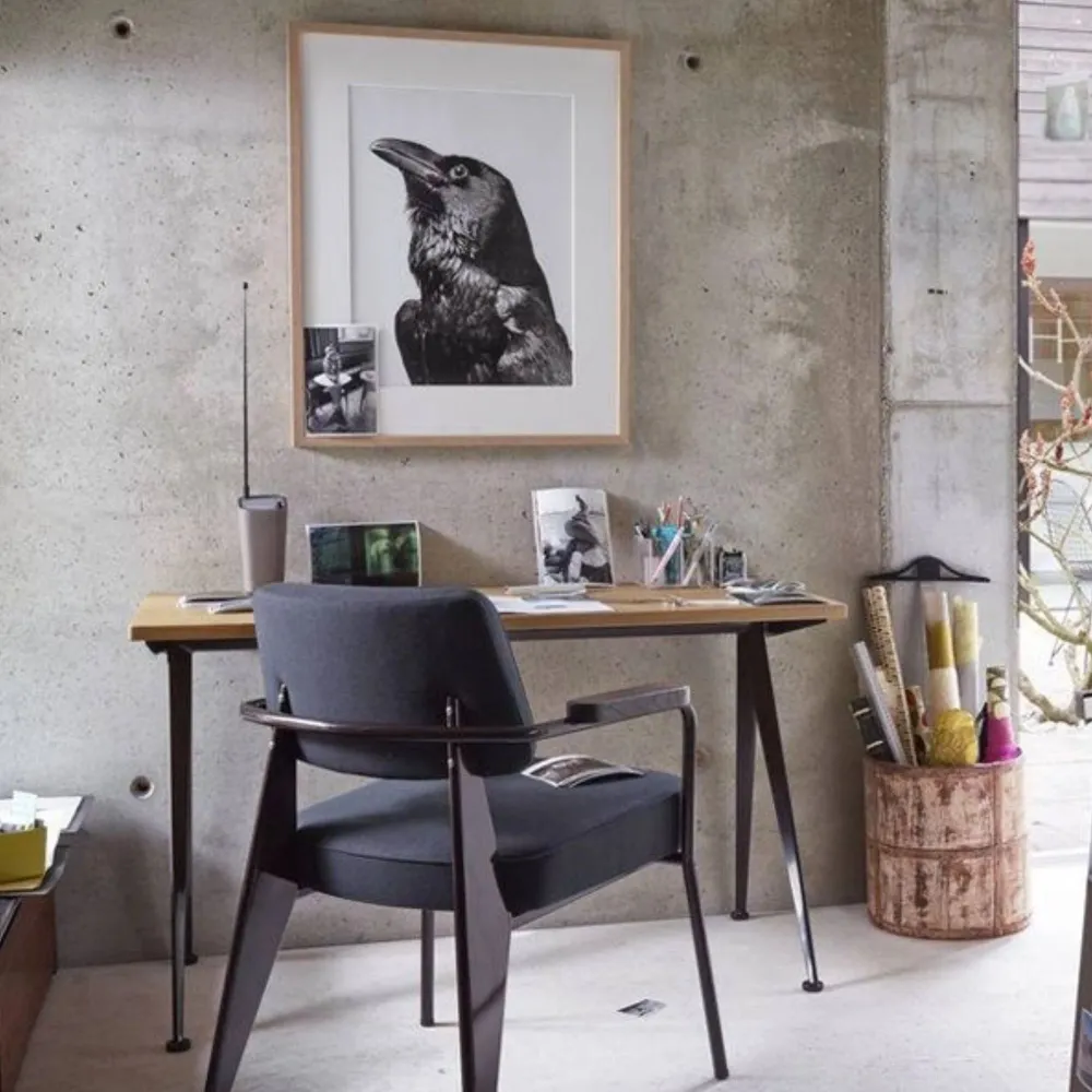 Bureau VITRA Compas Direction Jean Prouvé en bois massif